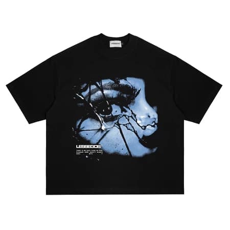 Lessegos Boxy Tshirt Real Eyes Hitam