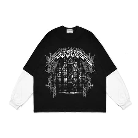 Lessegos Longsleeve Double Layer Boxy Fit Castellum Hitam